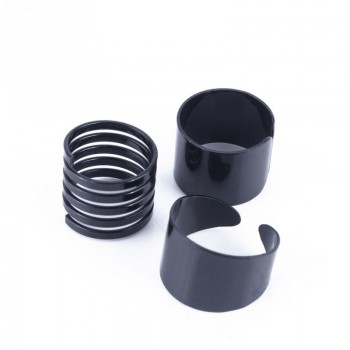 3PCS/lot Adjustable Stack Plain Above Knuckle Finger Tip Band Midi Ring Boho Cool Black Ring Sets for Women Men Wholesale