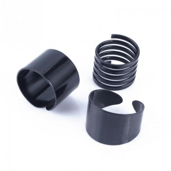 3PCS/lot Adjustable Stack Plain Above Knuckle Finger Tip Band Midi Ring Boho Cool Black Ring Sets for Women Men Wholesale