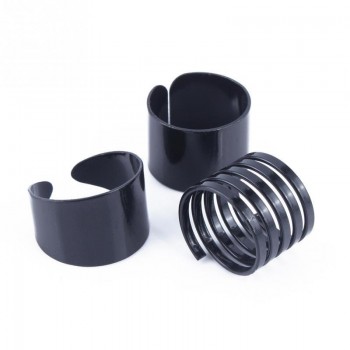 3PCS/lot Adjustable Stack Plain Above Knuckle Finger Tip Band Midi Ring Boho Cool Black Ring Sets for Women Men Wholesale