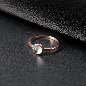 ROXI Charm Round Opal Ring Jewelry Bague Femme Rose Gold Color Engagement Ring Wedding Rings for Women Drop Shipping Size 6 -9