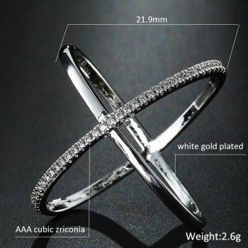 Modyle New Big Cross Zircon Ring Fashion Female Jewelry Infinity Sign Women Rose Gold Rings for Party free Shipping