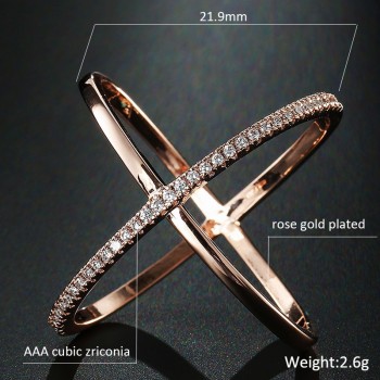 Modyle New Big Cross Zircon Ring Fashion Female Jewelry Infinity Sign Women Rose Gold Rings for Party free Shipping