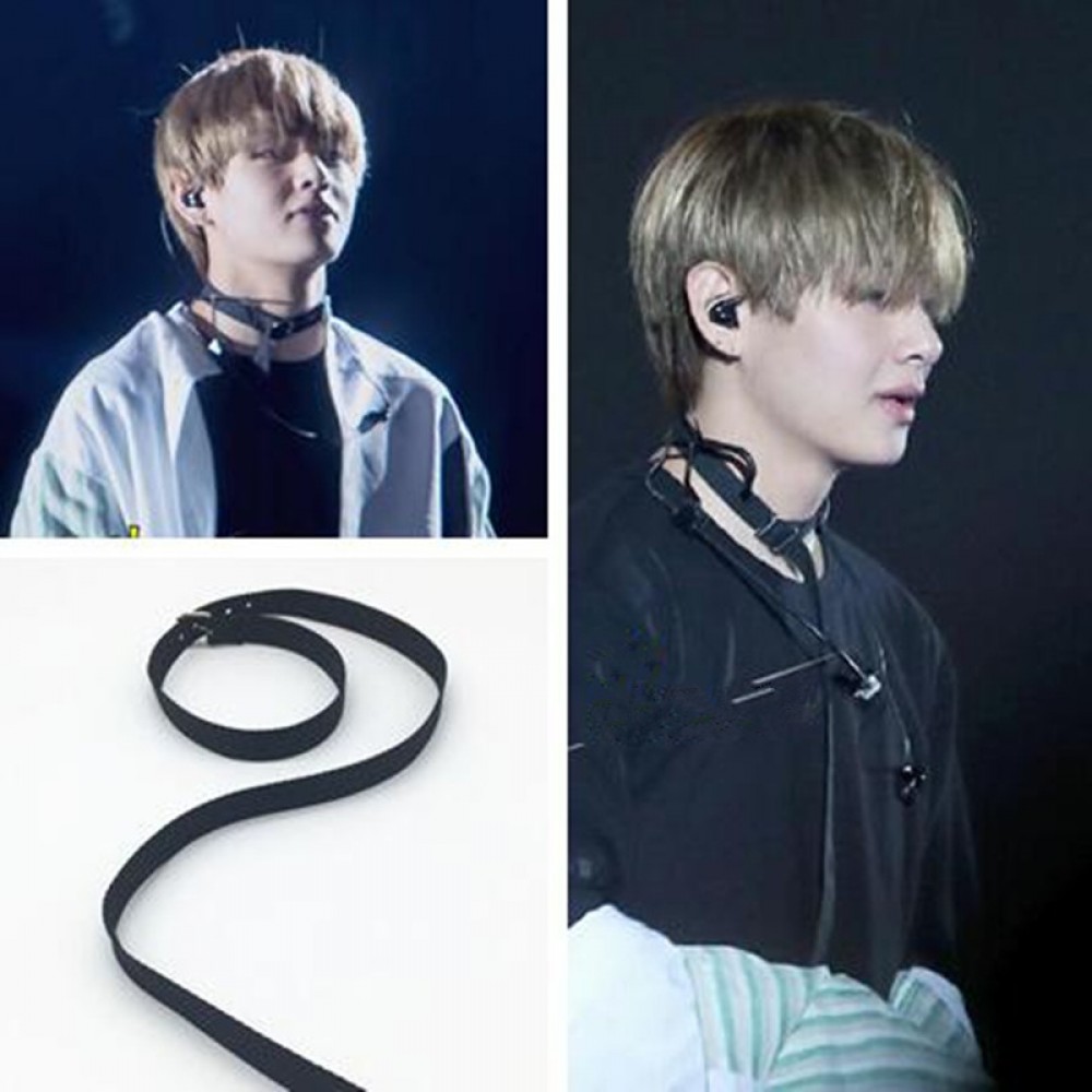 1 piece Gothic Punk Black BTS Buckle Choker Necklace KPOP Bangtan Boys Collar Collette long Necklace Jewelry