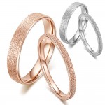 Classic Simple Matte Narrow/Wide Ring Titanium Steel for Women Trendy Tail Ring Silver/Rose Gold Color Wedding Band Jewelry Gift