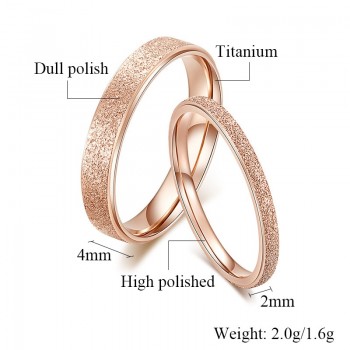Classic Simple Matte Narrow/Wide Ring Titanium Steel for Women Trendy Tail Ring Silver/Rose Gold Color Wedding Band Jewelry Gift
