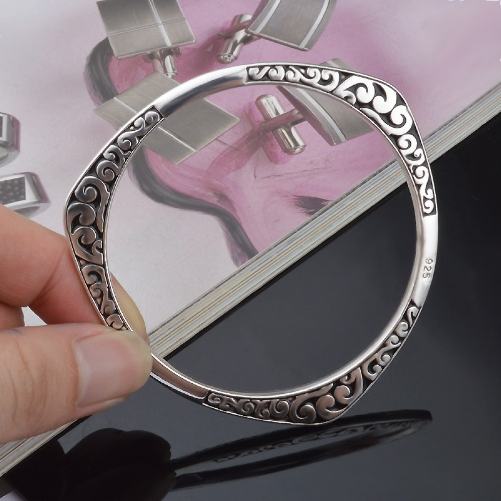 New Arrival 925 Antique Silver Tibetan Bracelets Women Cuff Bracelet Bangle Hot Sale luxury925 Jewelry free shipping