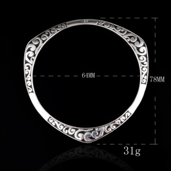 New Arrival 925 Antique Silver Tibetan Bracelets Women Cuff Bracelet Bangle Hot Sale luxury925 Jewelry free shipping