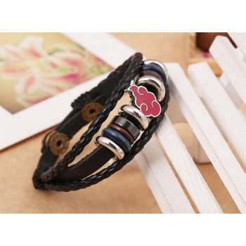 New Design Red Acrylic Cloud Naruto Dragon Ball Bracelet Rope Leather Braslet Hot Anime for Women Men Gift Cordao Pulseira