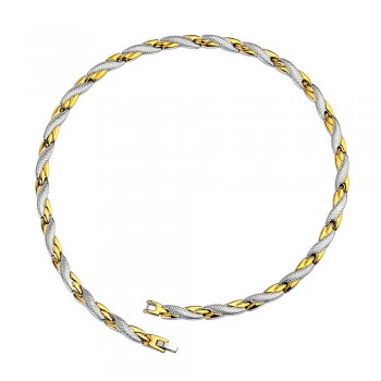 Hottime Chain Necklaces Gold-color 316L Stainless Steel Health Energy Germanium Bio Magnetic Necklace for Women Men Jewelry
