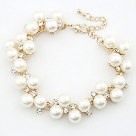 Female Braclets New Design Luxurious Charm Crystal Cubic Zircon Simulated Pearl Beads Bracelet For Women Jewelry