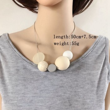 Free Shipping New Fashion Sweet Design Snake Chain Wood Ball Natural Stone Choker Necklace