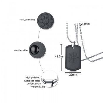 XUANPAI Unique Quantum Scalar Energy Pendant Necklace Fashion Bio Mens Magnetic Hematite Necklace Negative Ion