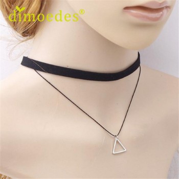 DIOMEDES Christmas Gift  New Women Charm Bohemia Sexy Black Leather Choker Necklace Jewelry Accessories Black Pendant
