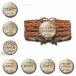 Fashion Jane Austen Inspirational Quote Leather Multilayer Braided Bracelets Infinite Jewelry Pride Prejudice Book Lovers Gift