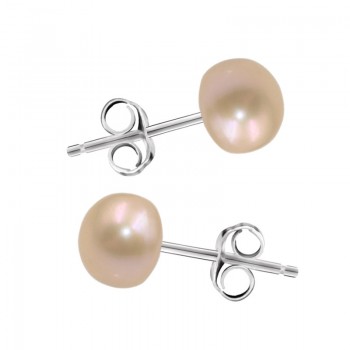 Fashion Women Natural Freshwater Pearl 925 Silver Earrings White Pink Handmade Pearl Bridal Earrings Wholesale  2018 Trend