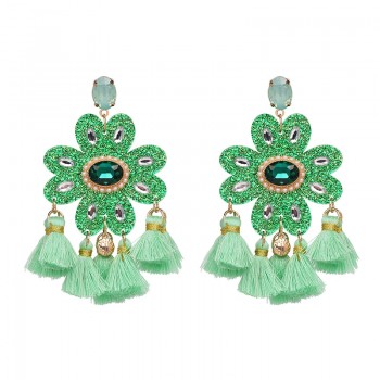 FASHIONSNOOPS Bohemian Fashion Maxi Statement Tassel Earrings For Women Charm Luxury Drop Dangle Earrings Trendy Wedding Jewelry