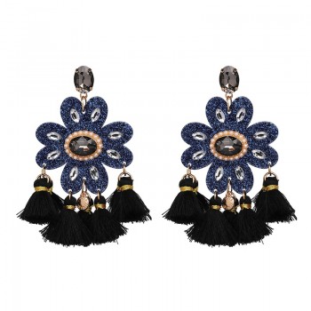 FASHIONSNOOPS Bohemian Fashion Maxi Statement Tassel Earrings For Women Charm Luxury Drop Dangle Earrings Trendy Wedding Jewelry