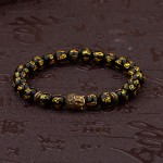 Amader Womens Retro Tibetan Black Beads Carve Mantra Om Mani Amulet Bracelet Men  Vintage Buddhist Meditation Jewelry AB285