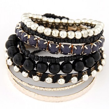 LEMOER Designer Bohemian Candy Color Multilayer Beads Bracelet Bangles jewelry for women 2017 gift pulseras mujer wrist band