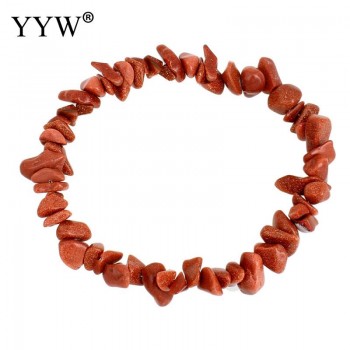 YYW Natural Gems Stone Wristband Bracelets Womens Simple Circle Chips Nuggets Clear Quartz Opal Moonstone Stone Bracelets