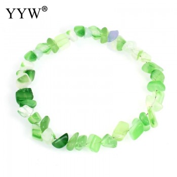 YYW Natural Gems Stone Wristband Bracelets Womens Simple Circle Chips Nuggets Clear Quartz Opal Moonstone Stone Bracelets