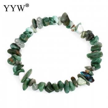 YYW Natural Gems Stone Wristband Bracelets Womens Simple Circle Chips Nuggets Clear Quartz Opal Moonstone Stone Bracelets