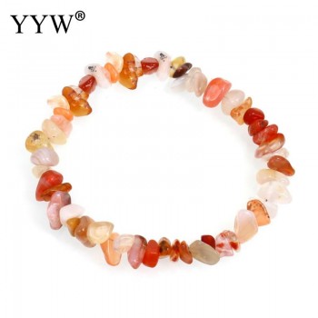 YYW Natural Gems Stone Wristband Bracelets Womens Simple Circle Chips Nuggets Clear Quartz Opal Moonstone Stone Bracelets
