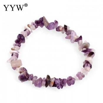 YYW Natural Gems Stone Wristband Bracelets Womens Simple Circle Chips Nuggets Clear Quartz Opal Moonstone Stone Bracelets