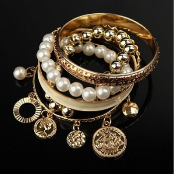 Fashion Charm Multilayer Bracelet for Women 6 Style Gold Rhinestone Bangle Jewelry Cuff Bracelet HOT Selling