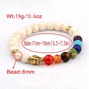 Amader 18 Style Women 7 Chakra Bracelet Black Lava Healing Balance Beads Buddha Prayer Natural Stone Yoga Bracelet Charm Men