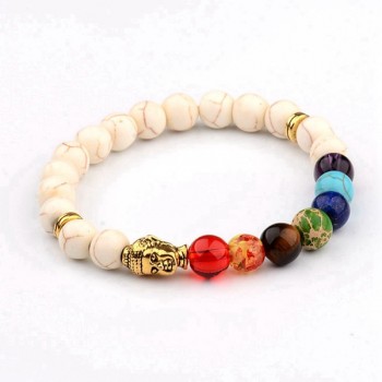 Amader 18 Style Women 7 Chakra Bracelet Black Lava Healing Balance Beads Buddha Prayer Natural Stone Yoga Bracelet Charm Men