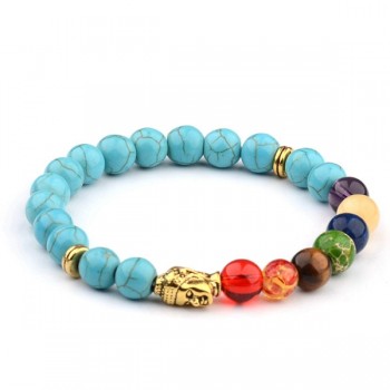 Amader 18 Style Women 7 Chakra Bracelet Black Lava Healing Balance Beads Buddha Prayer Natural Stone Yoga Bracelet Charm Men