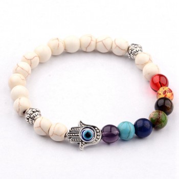 Amader 18 Style Women 7 Chakra Bracelet Black Lava Healing Balance Beads Buddha Prayer Natural Stone Yoga Bracelet Charm Men
