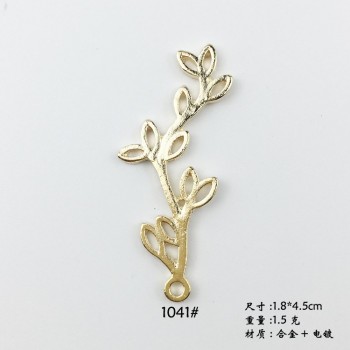 10pcs/lot Wholesale High Quality Fashion Gold Color Charm Leaf Hollow Leaves Charms Pendant For Necklace Jewelry Accessories