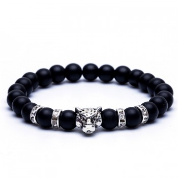 Classic Natural stone Beads mens bracelets Charm Lucky Golden amp; Silver Tiger Leopard Bracelets for men Stone Beads bracelet