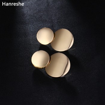 Gold Color Statement earrings 2018 Geometric Circle Metal drop Earrings for Women Fashion Round Dangle earing Vintage jewelry