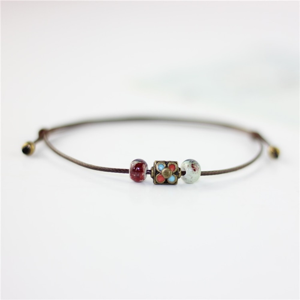 National Wind Restoring Ancient Ways Is The High Temperature Glaze Ceramic Handmade Trinkets Womens Fashion  Bracelets #1737