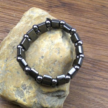 Classic Natural Stone Magnetic Therapy Health Bracelet For Women Men Vintage Black Magnetic Power Healing Bangle