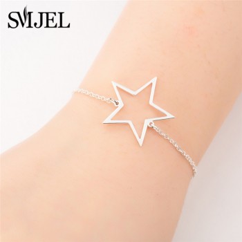 SMJEL Star Earrings Punk Stud Earring Rose Gold Color Earings Stainless Steel Earrings For Women Jewelry Wholesale Oorbellen