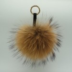 Luxury 15cm Fluffy Raccoon Fur Ball Keychain Real Fur Keychain Pom pom Key Chain Pompom Keyring Charm Women Bag Pendant Dec
