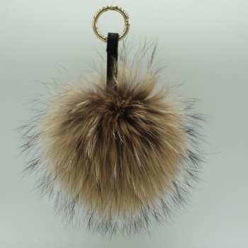 Luxury 15cm Fluffy Raccoon Fur Ball Keychain Real Fur Keychain Pom pom Key Chain Pompom Keyring Charm Women Bag Pendant Dec