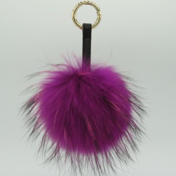 Luxury 15cm Fluffy Raccoon Fur Ball Keychain Real Fur Keychain Pom pom Key Chain Pompom Keyring Charm Women Bag Pendant Dec