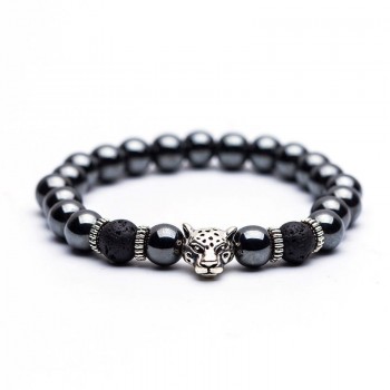 Natural stone beaded bracelets men High quality Black Skeleton Crown Natural stone Colorful beaded Tiger Eye for women amp; men