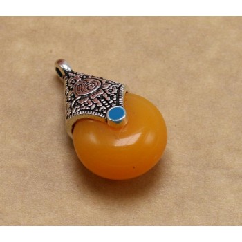Tibetan Silver Charms Water Drop Beads Natural Stone Pendants For Jewelry Making Diy Necklaces Bracelets Accessories