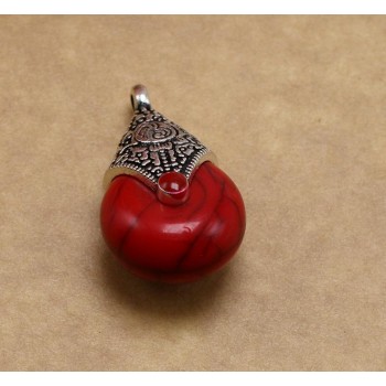 Tibetan Silver Charms Water Drop Beads Natural Stone Pendants For Jewelry Making Diy Necklaces Bracelets Accessories