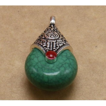 Tibetan Silver Charms Water Drop Beads Natural Stone Pendants For Jewelry Making Diy Necklaces Bracelets Accessories