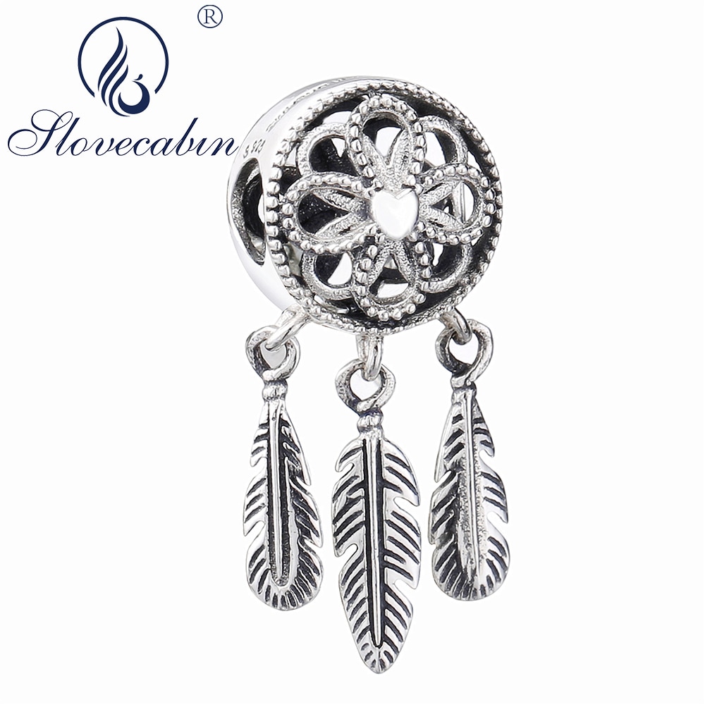 Slovecabin 2018 Summer Spiritual Dream Catcher Dangle Charm Pendants 925 Sterling Silver Making Jewelry Fit Charms Bracelet