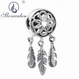 Slovecabin 2018 Summer Spiritual Dream Catcher Dangle Charm Pendants 925 Sterling Silver Making Jewelry Fit Charms Bracelet