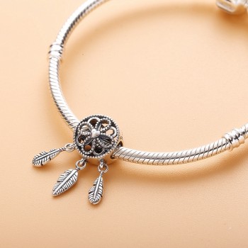 Slovecabin 2018 Summer Spiritual Dream Catcher Dangle Charm Pendants 925 Sterling Silver Making Jewelry Fit Charms Bracelet