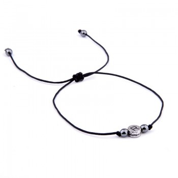 Handmade Lucky Thread String Rope Hematite Beads Bracelet for Women Men A-Z Letter Name Bracelets Couple Kids Female Jewelry